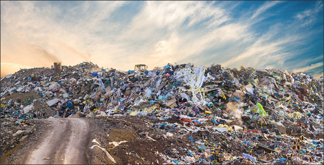Garbage dump depicting global plastic pollution crisis